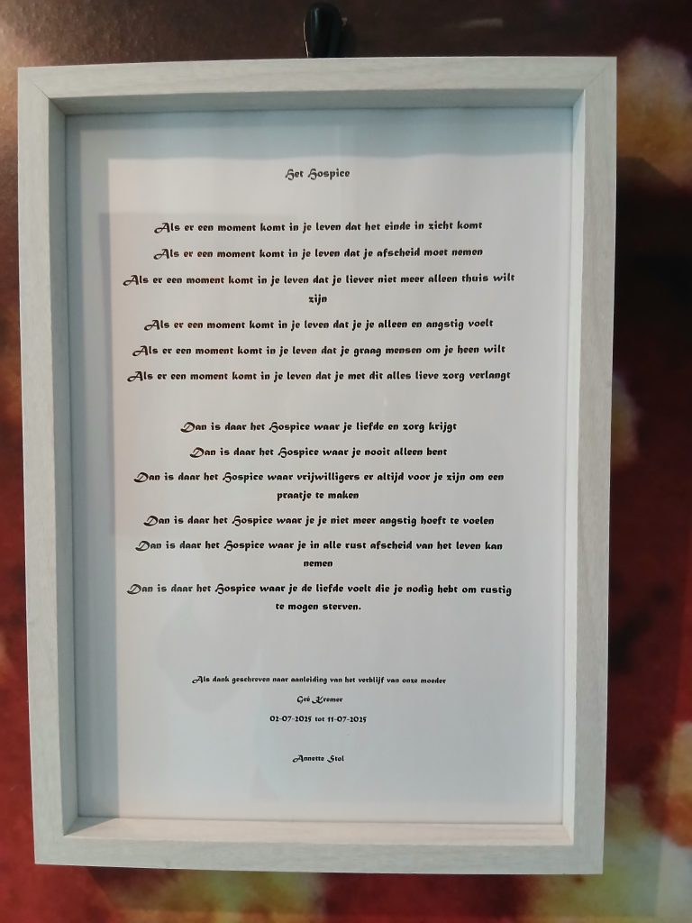 Hospice Gasthuis Hoogezand - Sappemeer gedicht